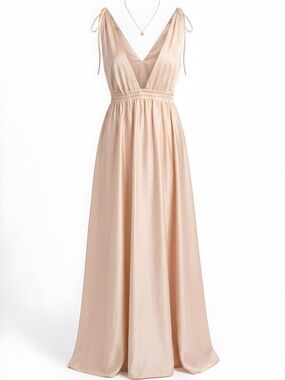Watters  luscious charmeuse  in ballet slipper  V-Neck Maxi Dress